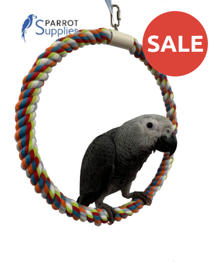 Parrot-Supplies Colourful Rope Ring Parrot Swing Toy